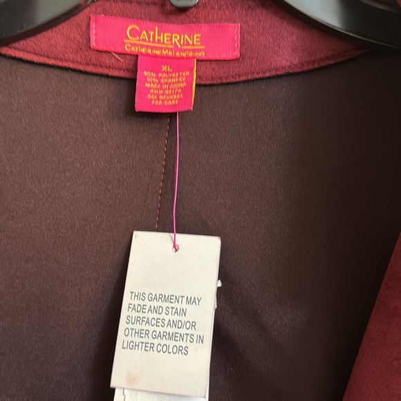 Cathrine Malandrino faux leather coat maroon - Picture 2 of 4